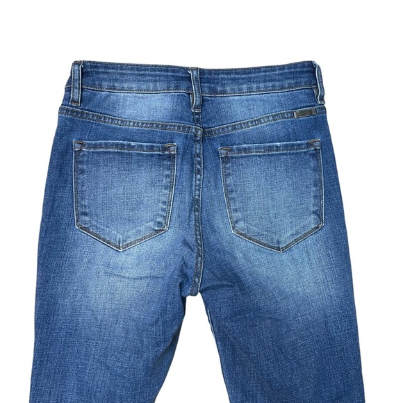 KanCan Women’s High Rise Medium Wash Distressed Cuffed Skinny Jeans - Picture 5 of 7